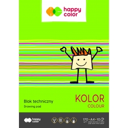 BLOK TECHNICZNY A4 10 KARTEK HAPPY COLOR 170G/M2 KOLOROWY
